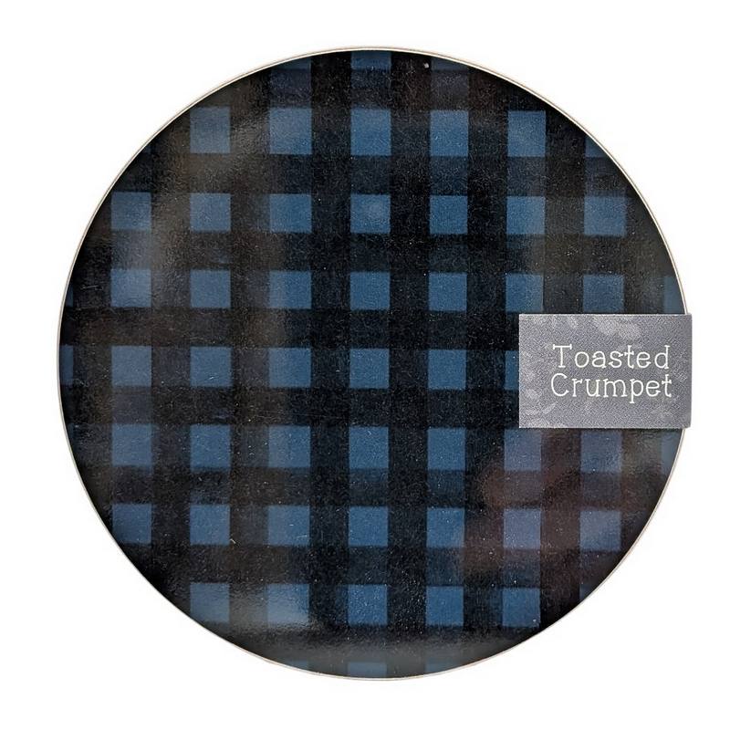 Toasted Crumpet Midnight Blue Check Round Coaster RC46 front