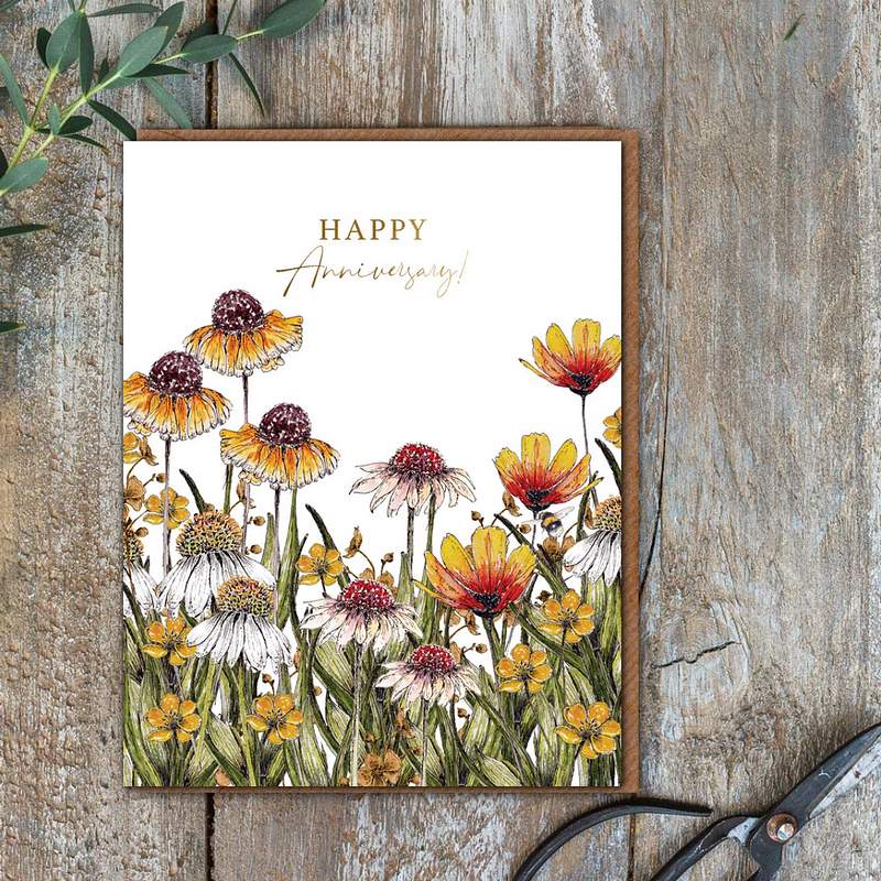 Toasted Crumpet Wildflower Meadows Happy Anniversary Card RW04 lifestyle