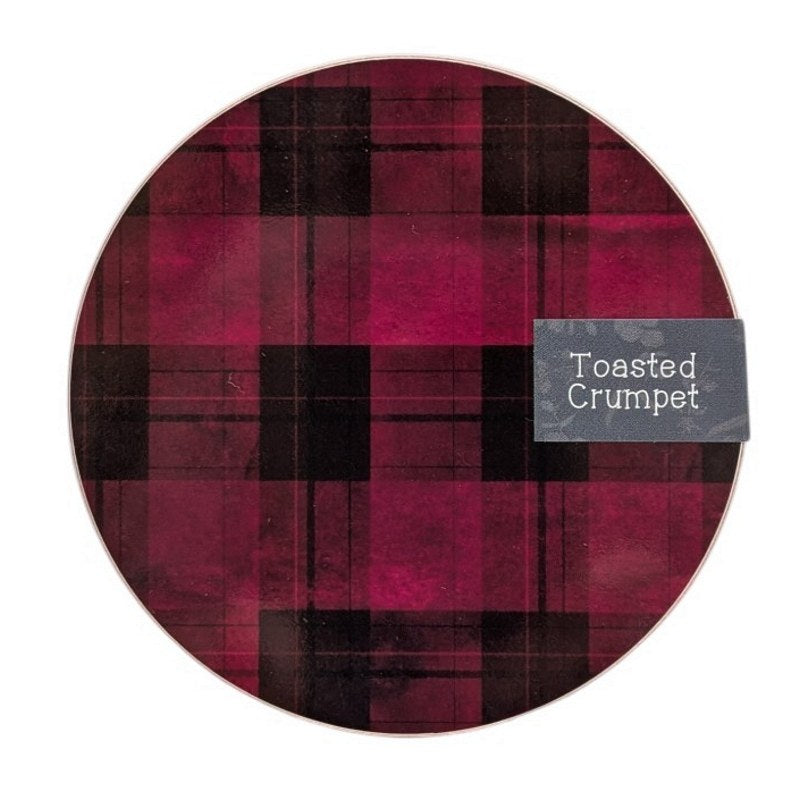 Toasted Crumpet Burgundy Tartan Round Coaster RC48 front