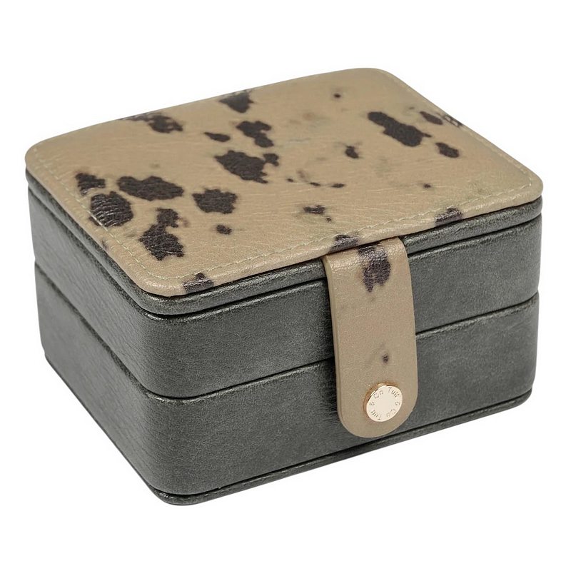 Bay Small Jewellery Box in Grey and Tan