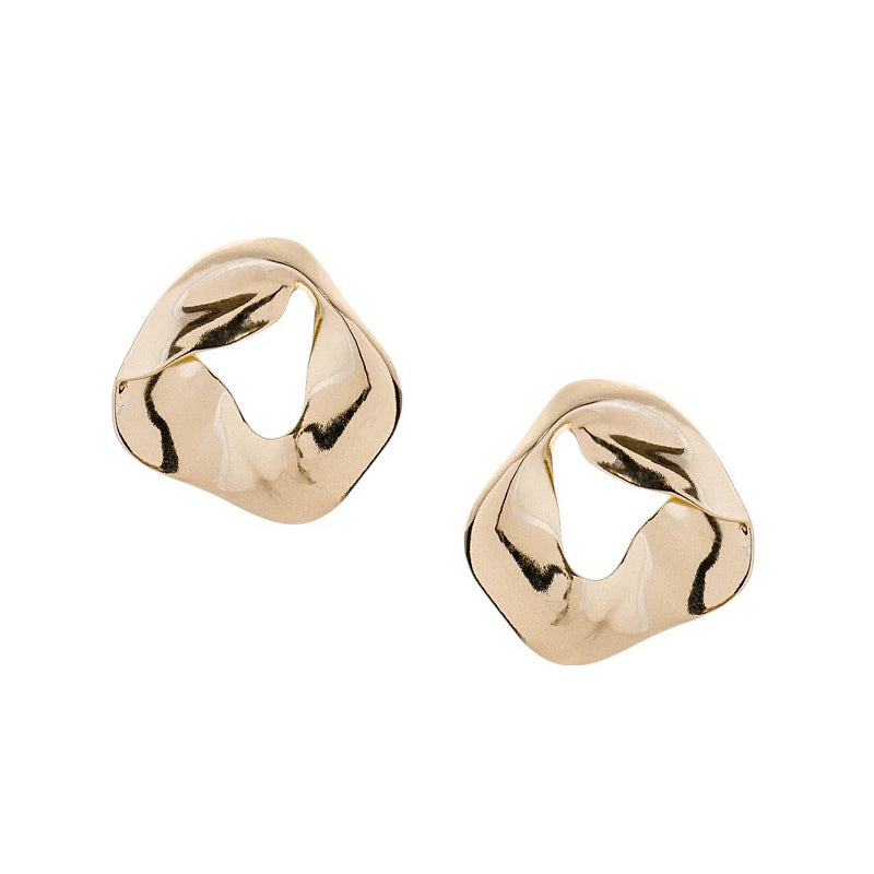 Tutti & Co Eclipse Large Scrunch Stud Earrings Gold EA679G main