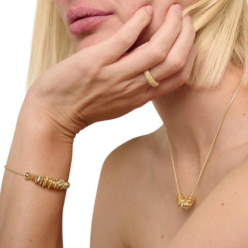 Tutti & Co Jewellery Cairn Necklace Gold NE807G model