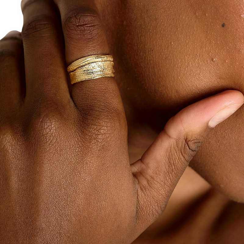 Tutti & Co Jewellery Contour Ring Set Gold RN367G model