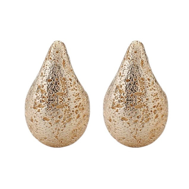 Tutti & Co Jewellery Dome Large Earrings Gold EA702G front