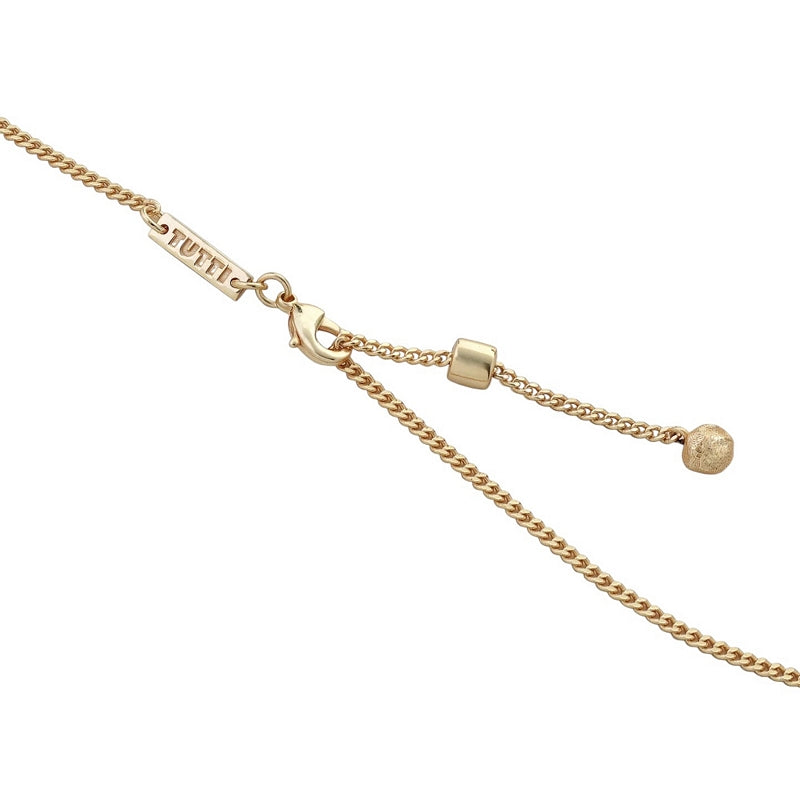 Tutti & Co Jewellery Halo Necklace Gold NE782G clasp