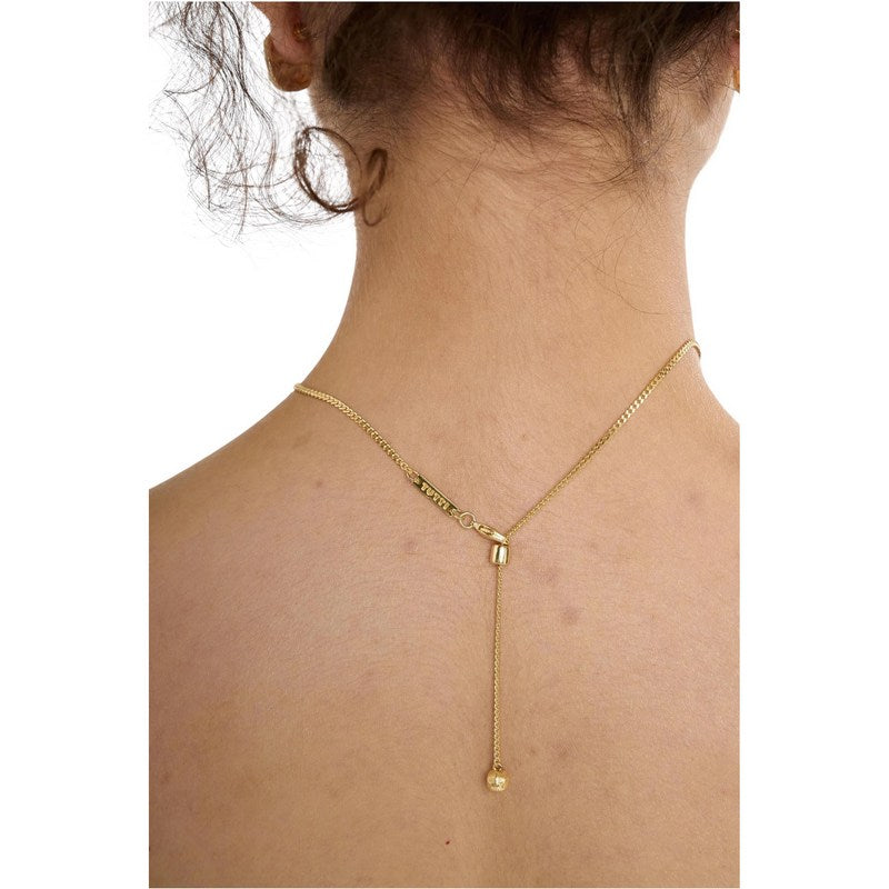 Tutti & Co Jewellery Halo Necklace Gold NE782G on model rear