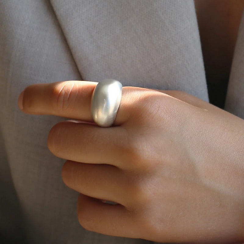 Tutti & Co Jewellery Hush Ring Brushed Silver