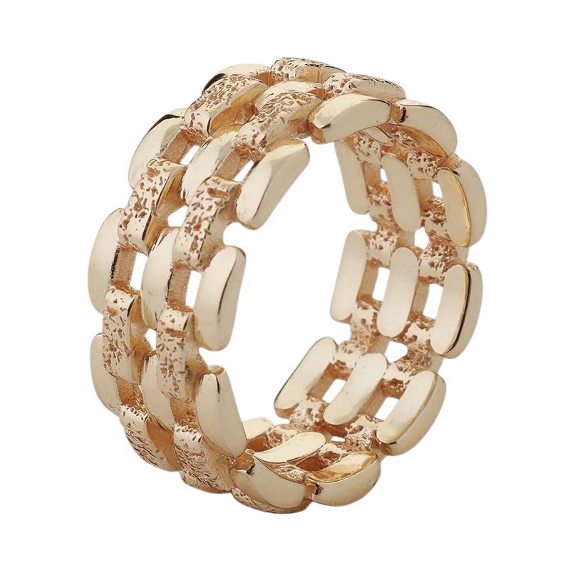 Tutti & Co Jewellery Linear Ring Gold RN364G angled