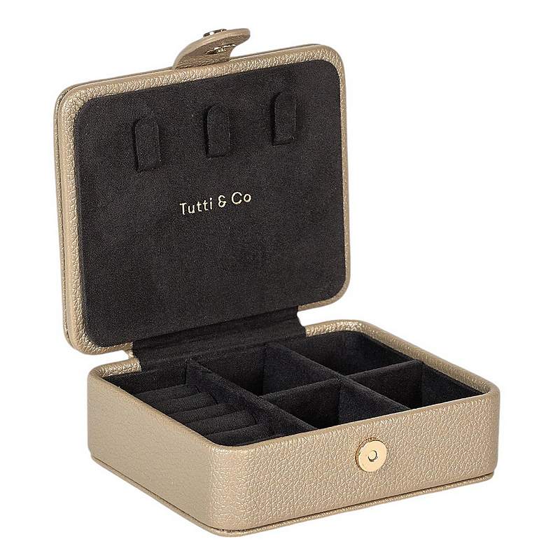 Tutti & Co Jewellery Metallic Jewellery Box Gold JB31 open