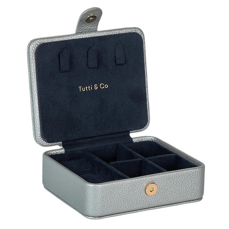 Tutti & Co Jewellery Metallic Jewellery Box Silver JB32 open