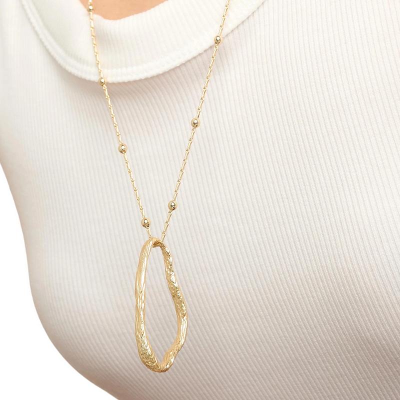 Tutti & Co Jewellery Mira Necklace Gold NE805G model