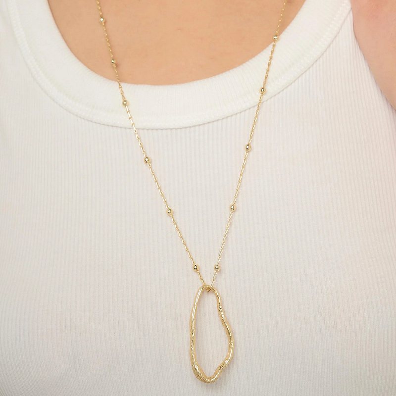 Tutti & Co Jewellery Mira Necklace Gold NE805G model