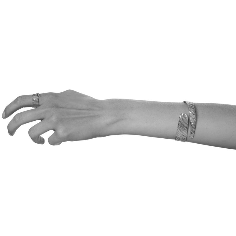 Tutti & Co Jewellery Riva Bangle Silver BR715S on arm