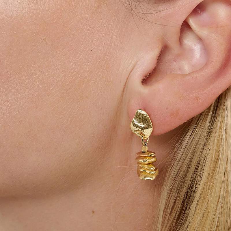Tutti & Co Jewellery Row Earrings Gold EA750G model