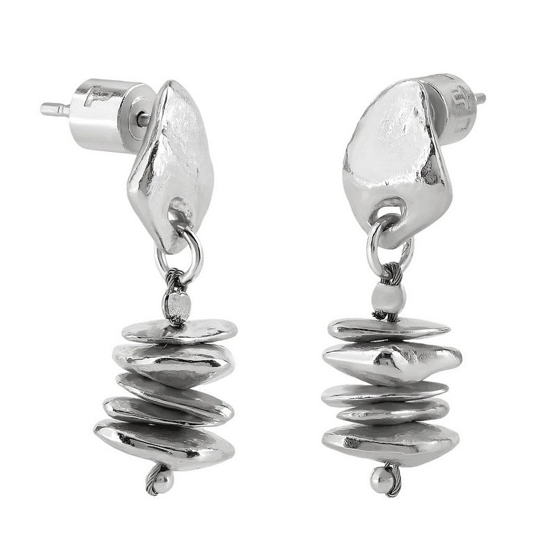 Tutti & Co Jewellery Row Earrings Silver EA750S side