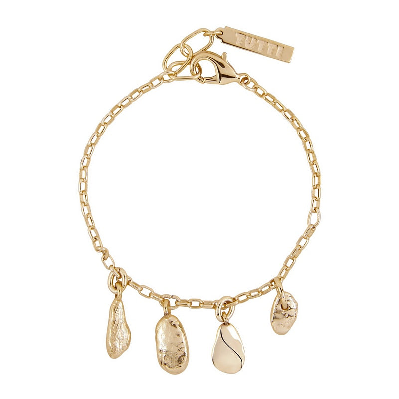 Tutti & Co Jewellery Silt Bracelet Gold BR735G front