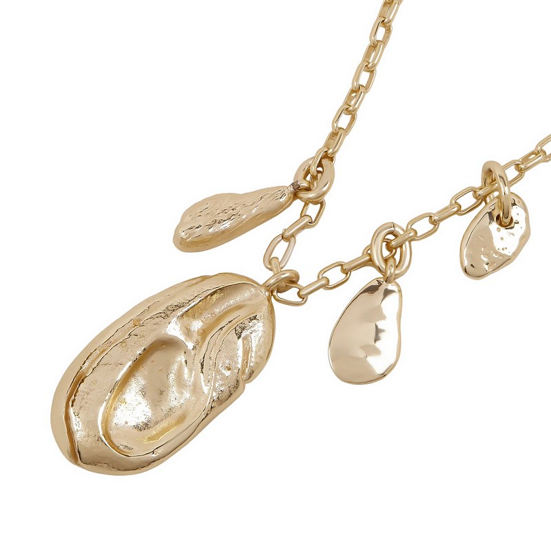 Tutti & Co Jewellery Silt Necklace Gold NE803G detail