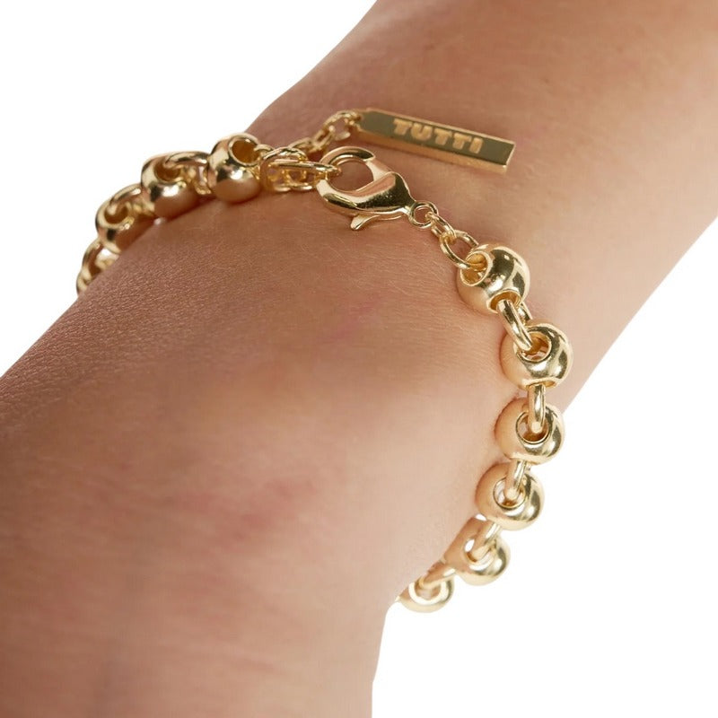 Tutti & Co Jewellery Sphera Bracelet Gold on wrist