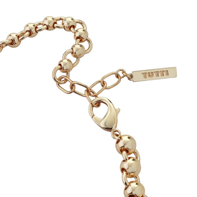 Tutti & Co Jewellery Tideform Necklace Gold NE785G detail