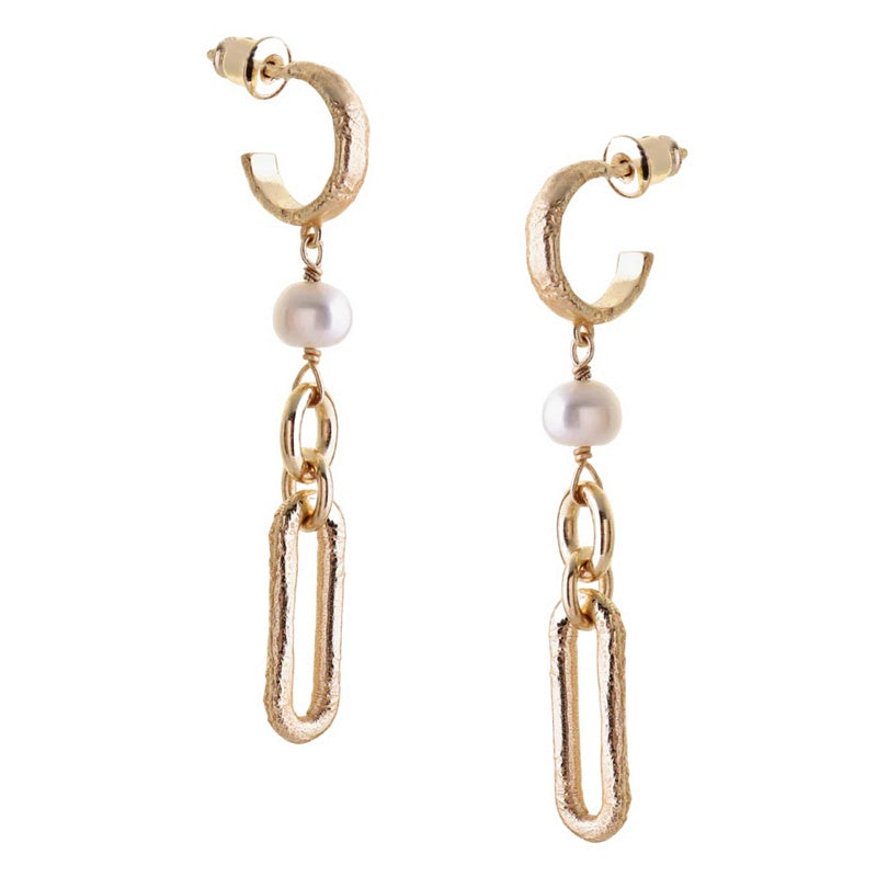 Tutti & Co Jewellery Virtue Freshwater Pearl Earrings Gold EA522G main