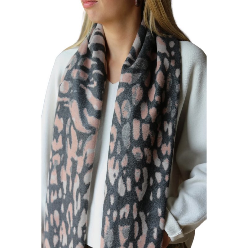 Tutti & Co Leo Animal Print Scarf on model 1