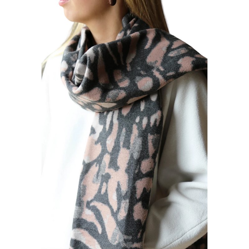 Tutti & Co Leo Animal Print Scarf on model 2