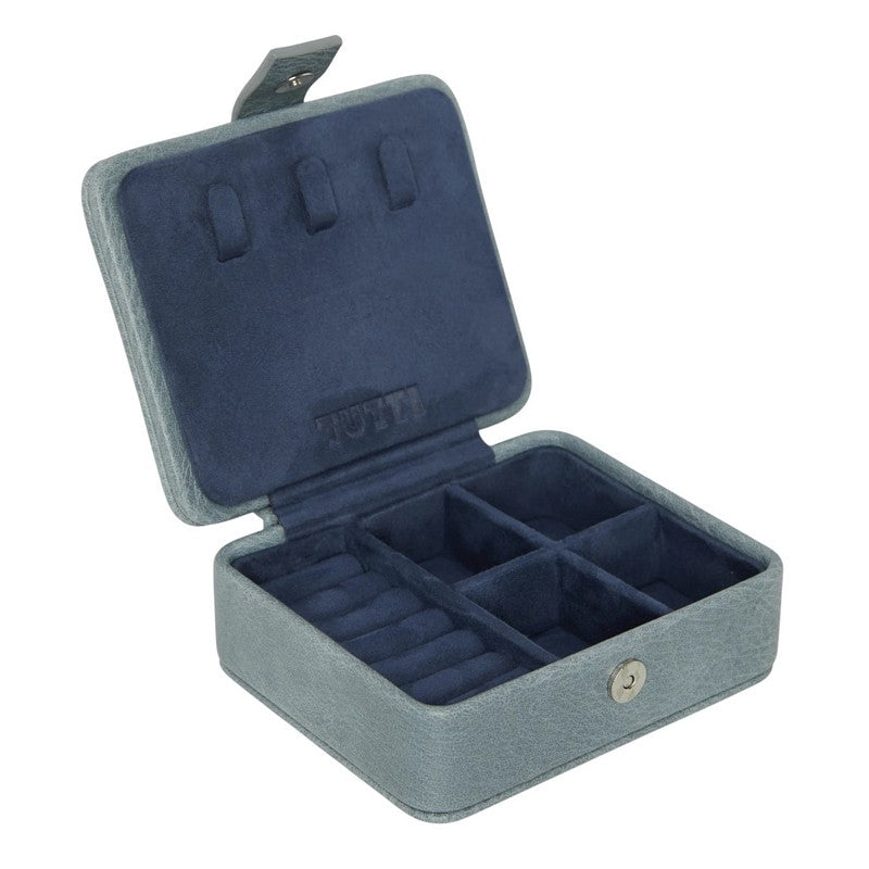 Tutti & Co Linear Mini Jewellery Box Sky Blue JB48 open