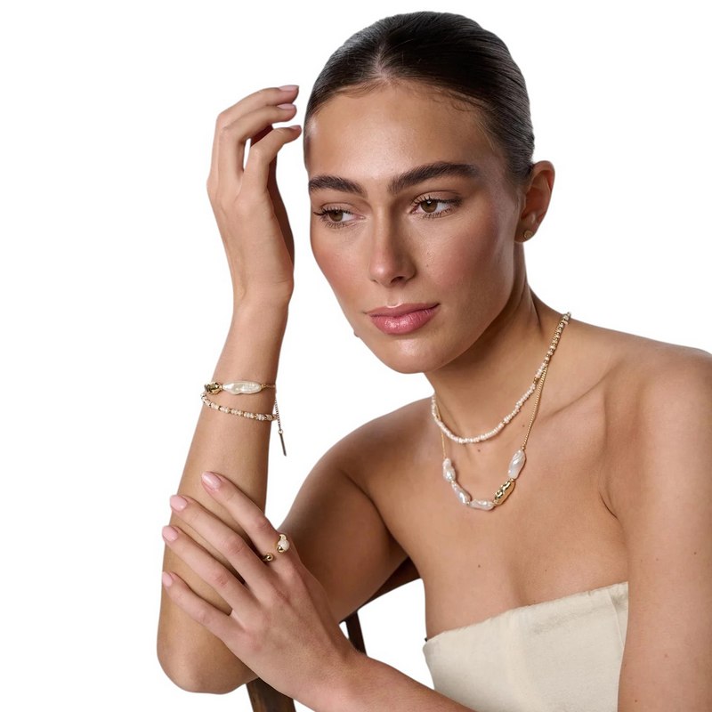 Tutti & Co Lustre Necklace Gold NE759G model 1