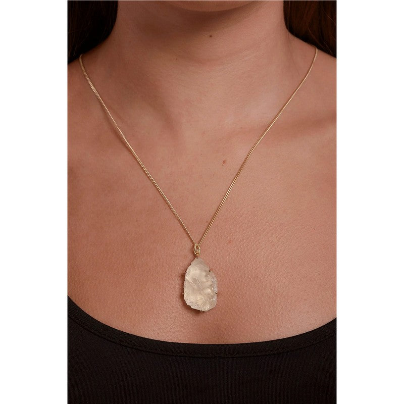 Tutti & Co Quartz Necklace Gold NE730G on model 0