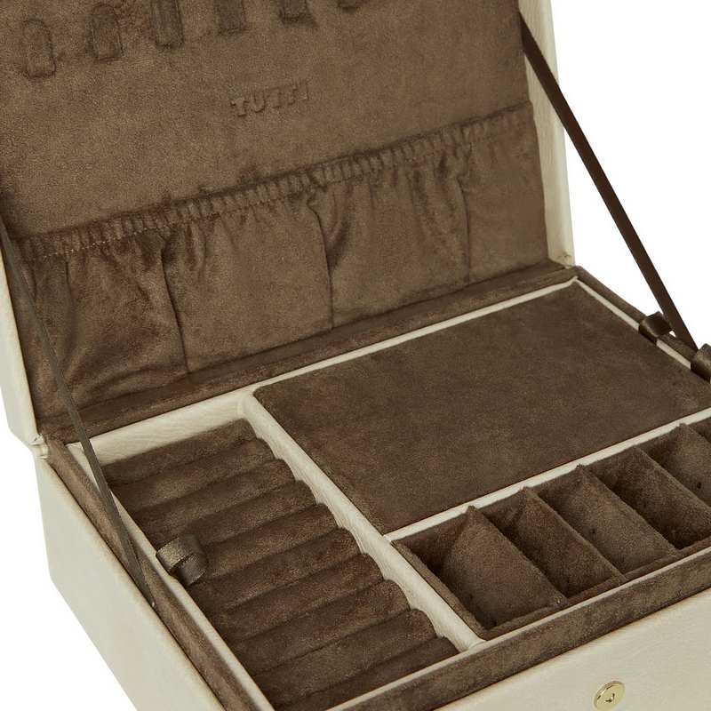 Tutti & Co Revere Large Jewellery Box Cream JB47 open