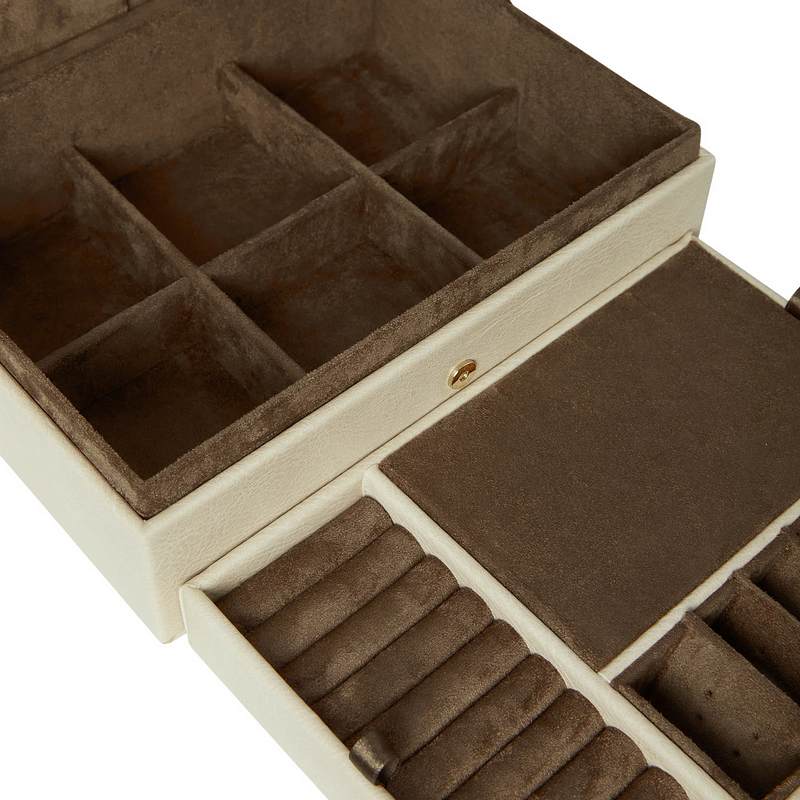 Tutti & Co Revere Large Jewellery Box Cream JB47 open