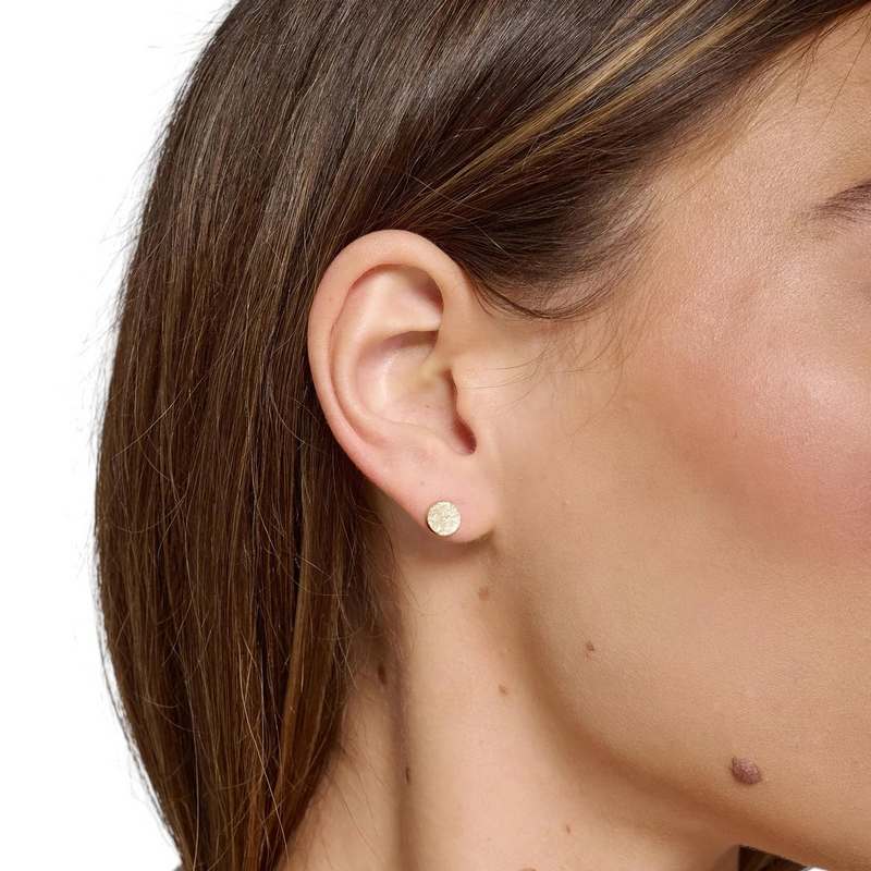 Tutti & Co Whisper Textured Stud Earrings Gold EA676G model 1