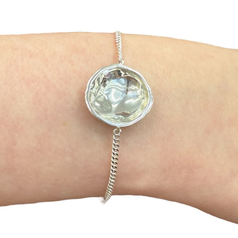 Tutti & Co Jewellery Halo Bracelet Silver BR709S on wrist ear