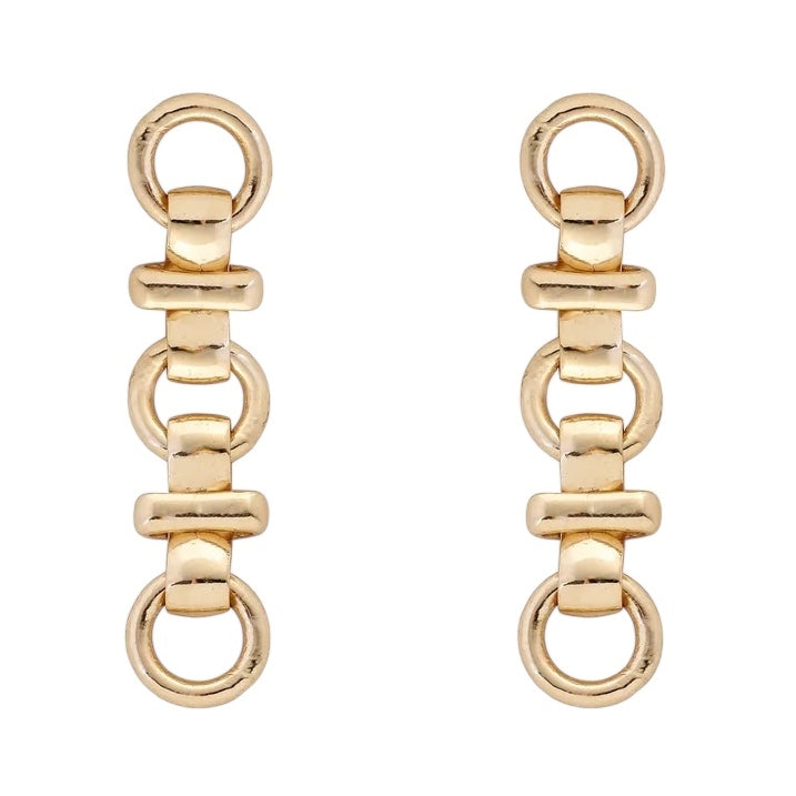 Tutti and Co Jewellery Connect Drop Earrings Gold EA691G main