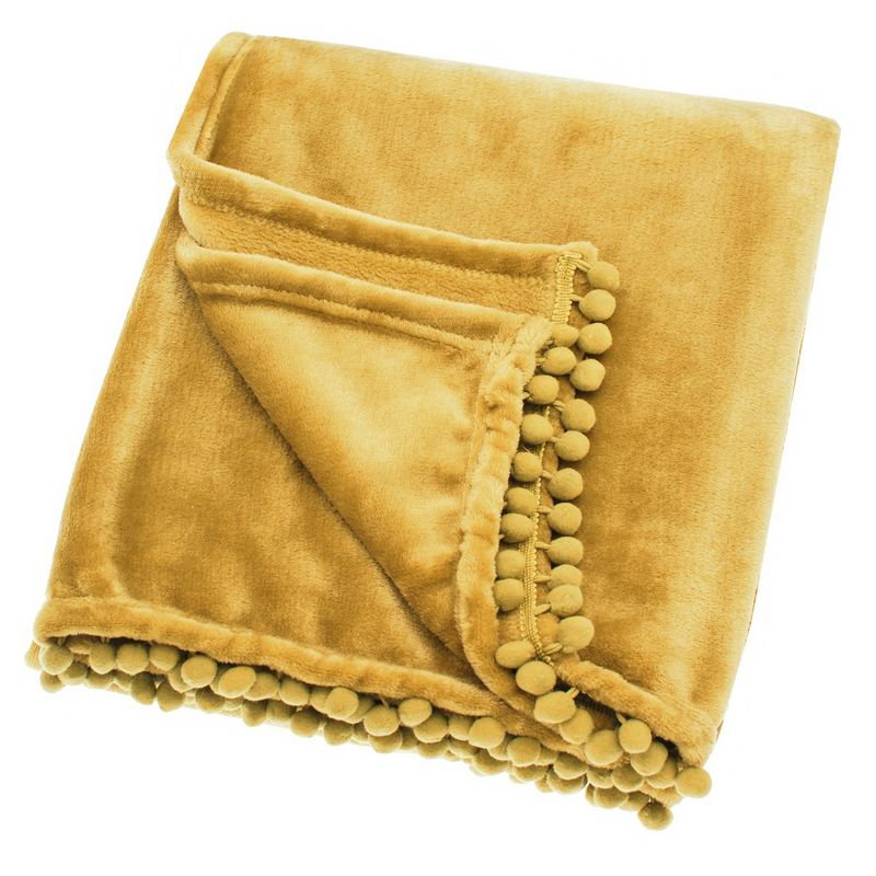 Waltons Cashmere Touch Fleece Throw Saffron AWTCTS folded