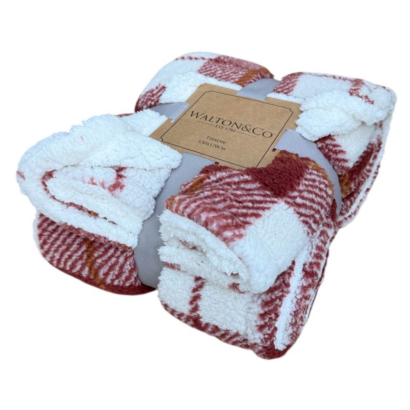 Waltons Of Yorkshire Cosy Check Throw Cognac package side
