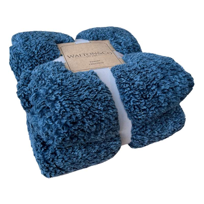 Waltons Of Yorkshire Cosy Cloud Throw Slate Blue AWTCCSL main