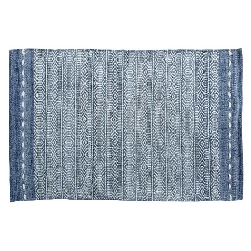 Waltons Of Yorkshire Diamond Weave Stripe Rug Blue PETRHB main