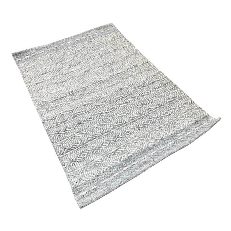 Waltons Of Yorkshire Diamond Weave Stripe Rug Grey PETRHG angled