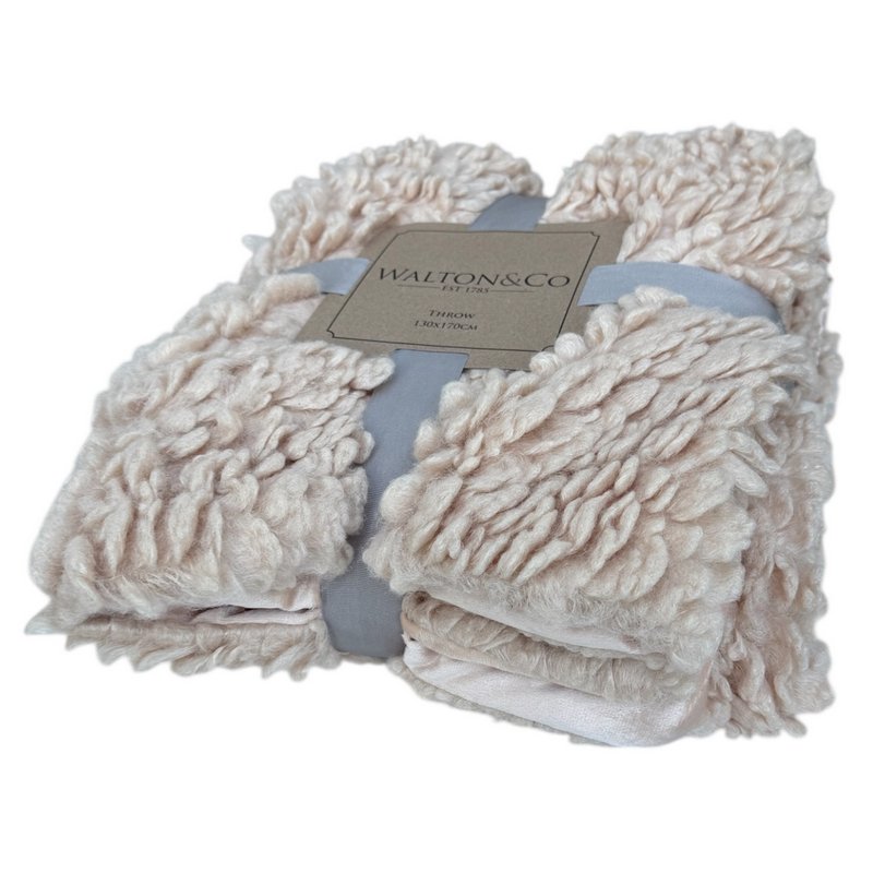 Waltons Of Yorkshire Faux Shearling Throw package side