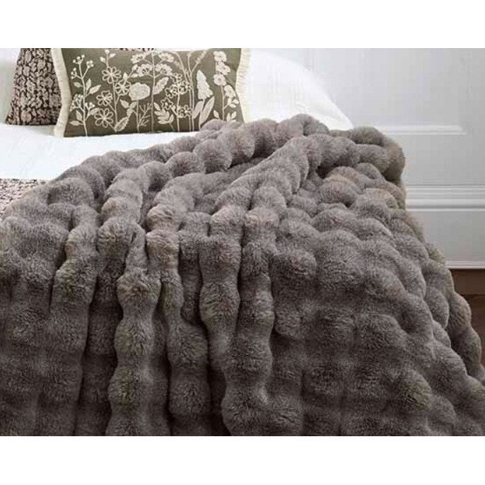 Waltons Of Yorkshire Feather Faux Fur Throw Brown lifestyle