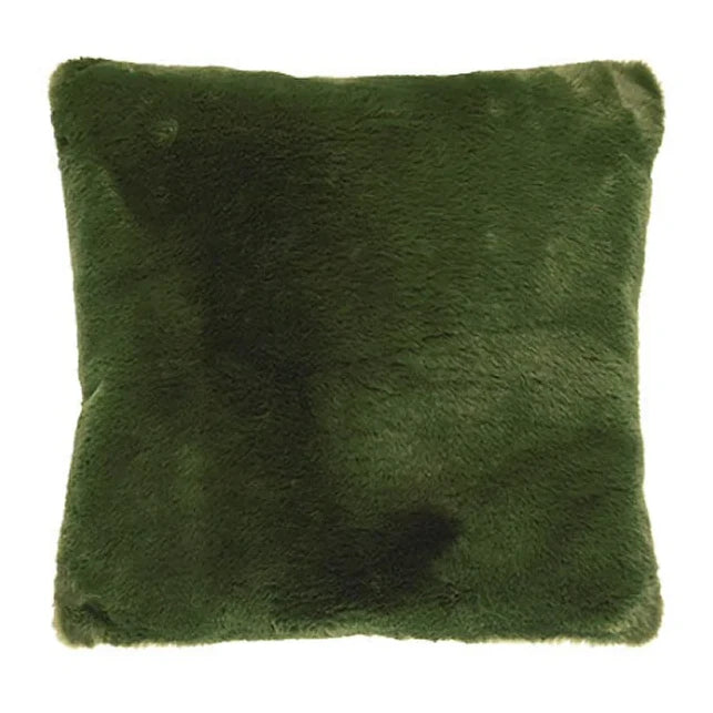 Waltons Of Yorkshire Luxe Faux Fur Cushion Olive LFFCO-P front