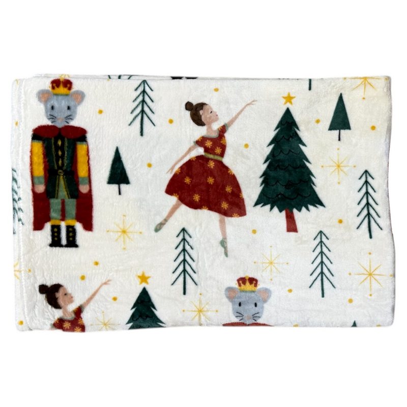 Waltons Of Yorkshire Printed Throw Nutcracker folded