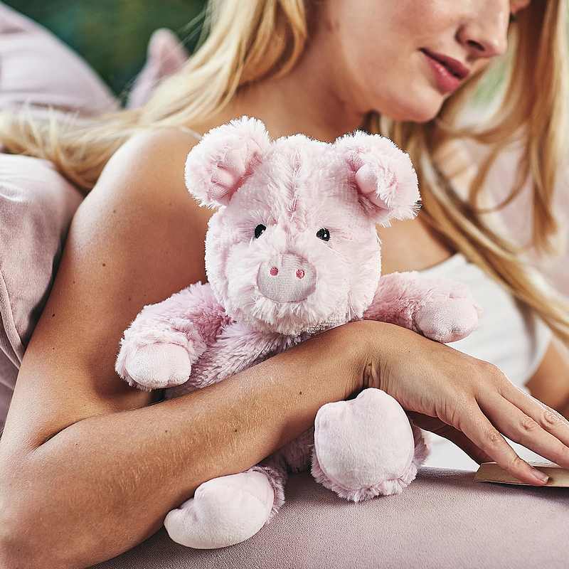 Warmies Microwaveable Pink Pig CP-PIG-1 with model