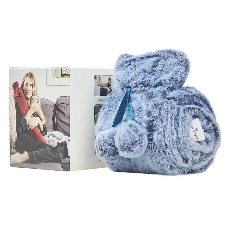 Warmies Rolled Long Hot Water Bottle Blue Fur RBOT-FUR-2 with box