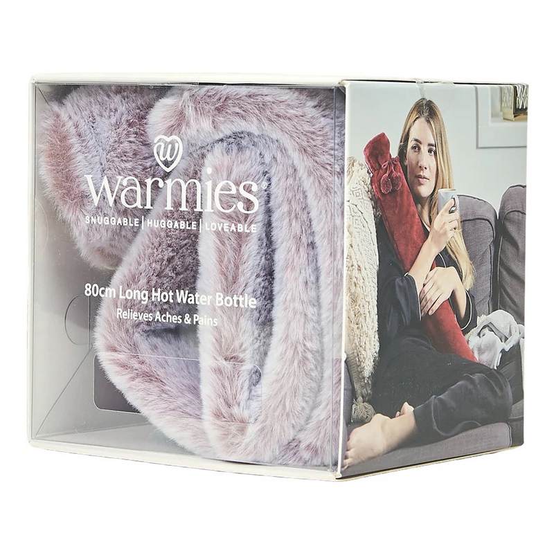 Warmies Rolled Long Hot Water Bottle Marshmallow Grey in box