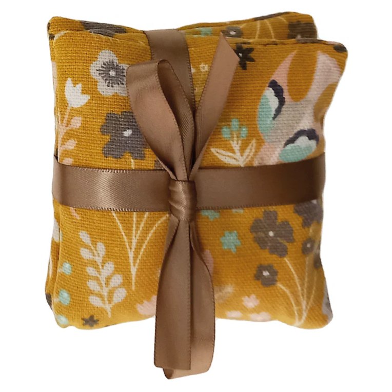 Wheatbag Company Microwavable Hand Warmers Garden Fern Ochre with ribbon