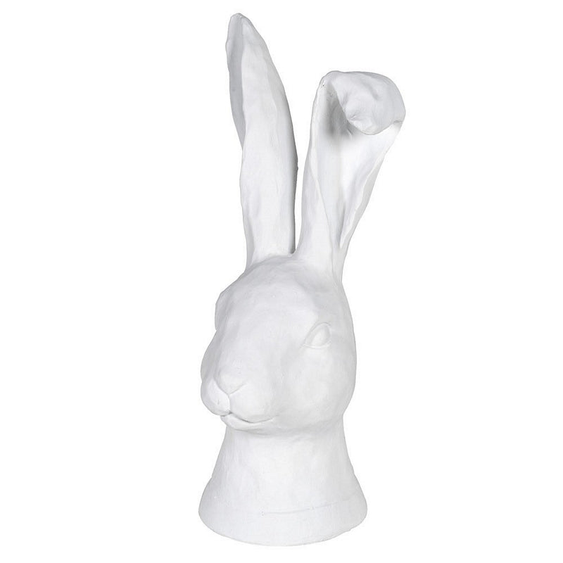 White Resin Rabbit Head Flop Ear Ornament ALB290 front