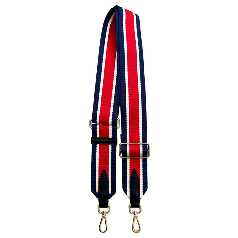 Wide Bag Strap Red White and Blue Stripes full