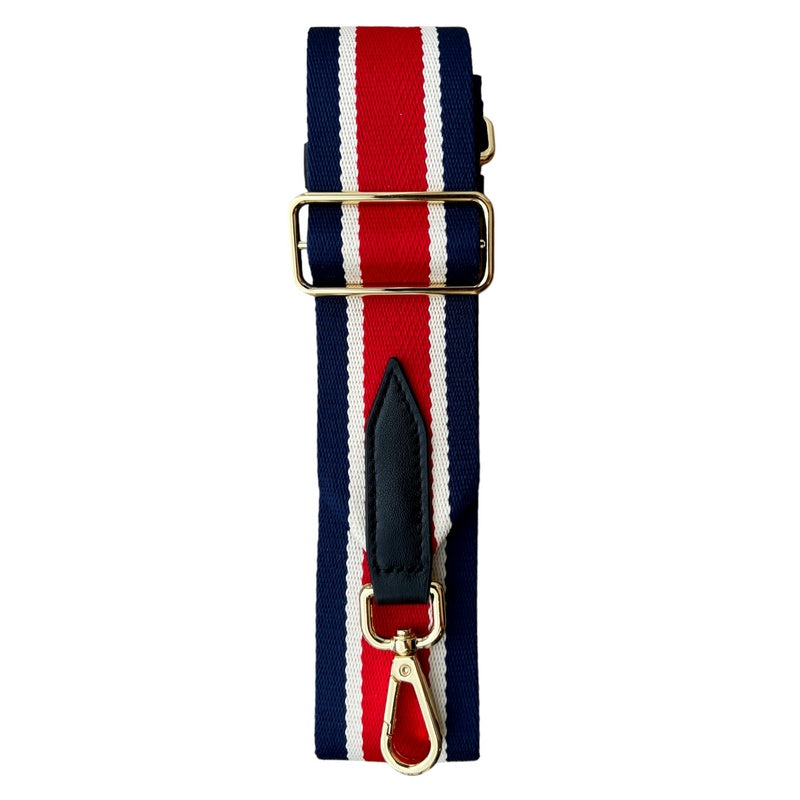 Wide Bag Strap Red White and Blue Stripes main